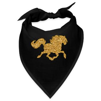 Pferdeliebe Pferde Islandpferde Galopp Fohlen - Bandana - Schwarz - Vorne