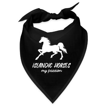 Haflinger Pferde Galopp Islandpferde Statement - Bandana - Schwarz - Vorne