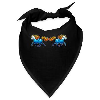 Islandpferde Pferde Galopp Pferdeliebe Pferdefan - Bandana - Schwarz - Vorne