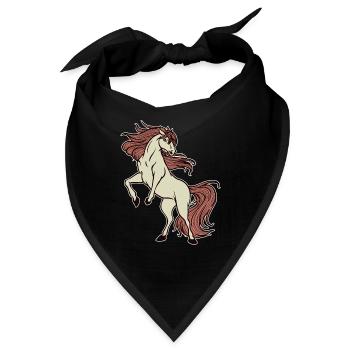 Trab Pferde Galopp Islandpferde Reiten Pferdefan - Bandana - Schwarz - Vorne