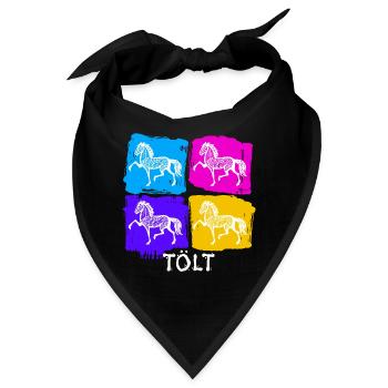 Islandpferde Pferde Tölt Spruch Pferdeliebe - Bandana - Schwarz - Vorne
