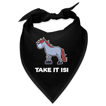 Fohlen Pferde Pony Haflinger Islandpferde Spruch - Bandana - Schwarz - Vorne