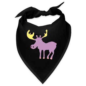 Elch - Moose - Bandana - Schwarz - Vorne
