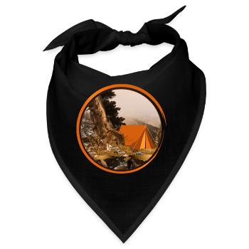 nostalgisches Zelt - Zelten in der Natur - Bandana - Schwarz - Vorne