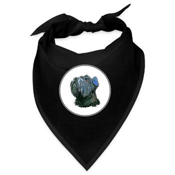 Mittelschnauze Standard Schnauzer Hund Illustration - Bandana - Schwarz - Vorne