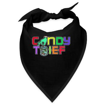 Süßigkeiten Statement Bonbon Naschkatzen Lecker - Bandana - Schwarz - Vorne