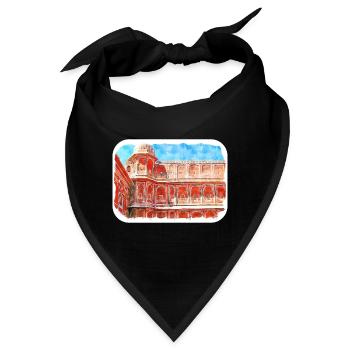 Jaipur Indien Aquarell Skizze Gezeichnetes Gemälde - Bandana - Schwarz - Vorne