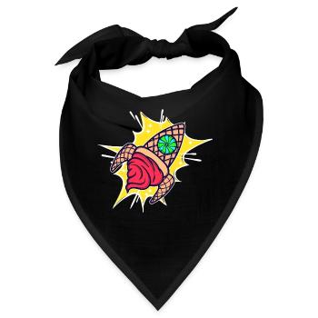 Eis Süßigkeiten Naschen Nachspeise Lecker - Bandana - Schwarz - Vorne