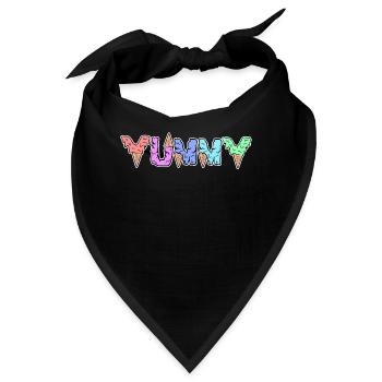Lecker Nachspeise Süßigkeiten Eis Süß Naschen - Bandana - Schwarz - Vorne