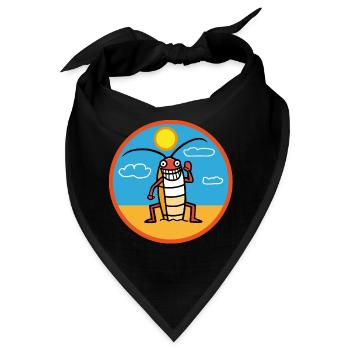 Kakerlake am Strand beim Sonnenbad - Bandana - Schwarz - Vorne