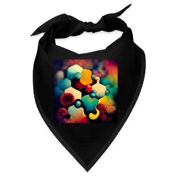 Ein Puzzle mit Molekülen - Bandana - Schwarz - Vorne