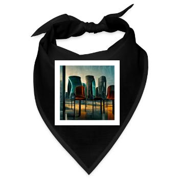 futuristische Stadtszene - Poster - Bandana - Schwarz - Vorne