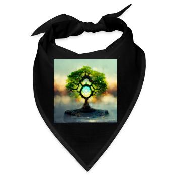 Baum des Lebens Fotorealistisch IV - Bandana - Schwarz - Vorne
