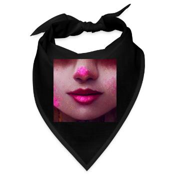 Gesicht Lippen und Nase Fotorealistisch - Bandana - Schwarz - Vorne