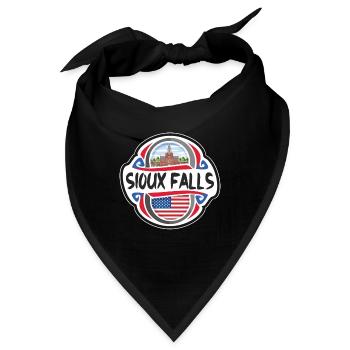 Sioux Falls USA Vereinigte Staaten Flagge Reisesouvenir - Bandana - Schwarz - Vorne