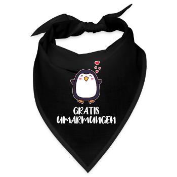 Süß Pinguin Statement Herz Tier Vogel Arktis - Bandana - Schwarz - Vorne