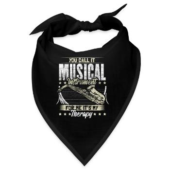 Saxophon Blasinstrument Musiker Geschenkidee - Bandana - Schwarz - Vorne