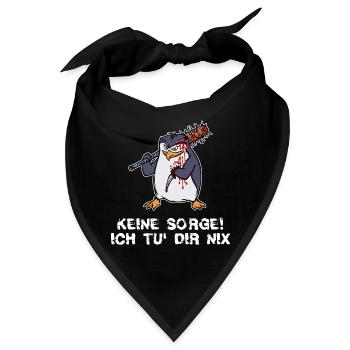 Pingui Vogel Tier Zoo Arktis Statement Seevogel - Bandana - Schwarz - Vorne