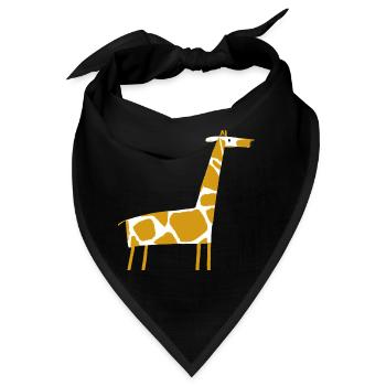 Giraffen-Illustration - Bandana - Schwarz - Vorne