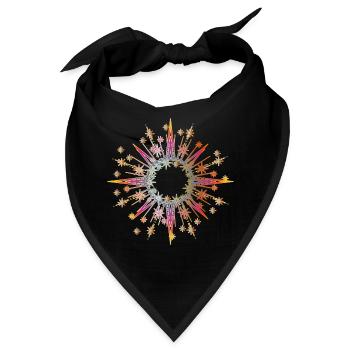 funkelnder und strahlender Stern als Rahmen - Bandana - Schwarz - Vorne