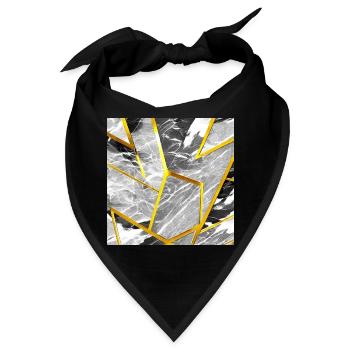 Marmor Schwarz-Weiß Gold Textur - Bandana - Schwarz - Vorne