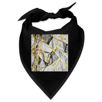 Marmor Mosaik Gold Textur - Bandana - Schwarz - Vorne