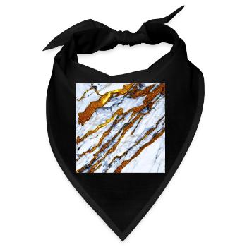 weißer Marmor trifft auf Gold - Bandana - Schwarz - Vorne