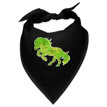 Galopp Pferde Islandpferde Pferdeliebe Trab - Bandana - Schwarz - Vorne