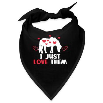 Islandpferde Herz Statement Pferdeliebe Pferdefan - Bandana - Schwarz - Vorne