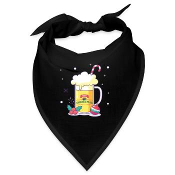 Weihnachtliches Bier - Bandana - Schwarz - Vorne