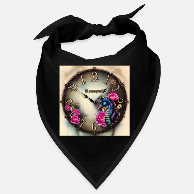 Montre Steampunk avec fleurs et hippocampe Bandana
