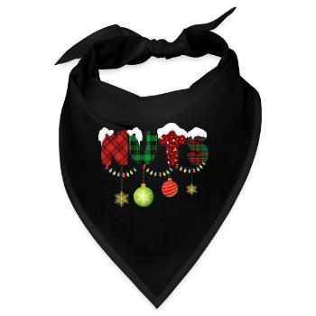 Nüsse Kastanien Weihnachtspaare Passen - Bandana - Schwarz - Vorne