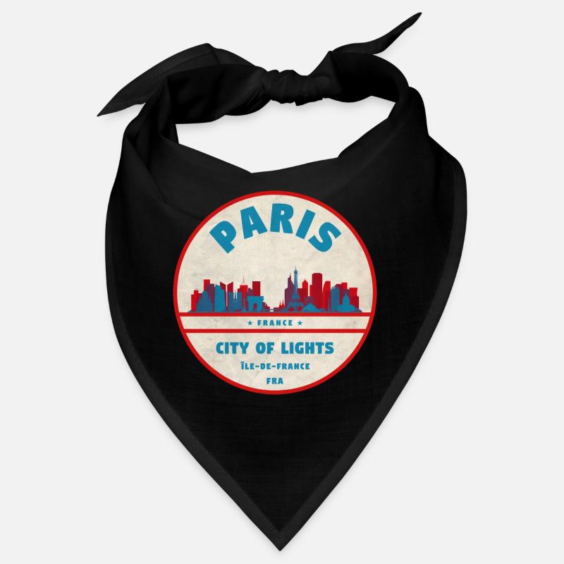 Pariser Stadtlichter Retro Abzeichen Bandana