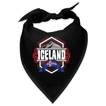Island Isländer Land - Bandana - Schwarz - Vorne