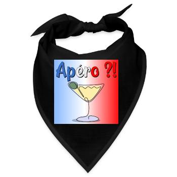 Aperitif Cocktail - Frankreich - Bandana - Schwarz - Vorne