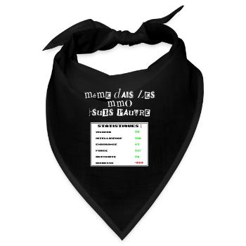 Selbst im MMO bin ich arm! MMO Geek Gaming - Bandana - Schwarz - Vorne