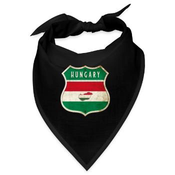 Ungarn Wappen Flaggen Design - Bandana - Schwarz - Vorne