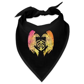 Hugin und Munin Raven Bunte Wikinger - Bandana - Schwarz - Vorne