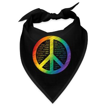 Leuchtendes Friedenszeichen - Bandana - Schwarz - Vorne
