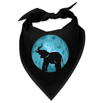 Mond Elefant Symbol Illustration Abendsonne Icon - Bandana - Schwarz - Vorne