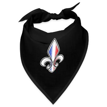 Fleur de Lys Französische Flagge - Bandana - Schwarz - Vorne