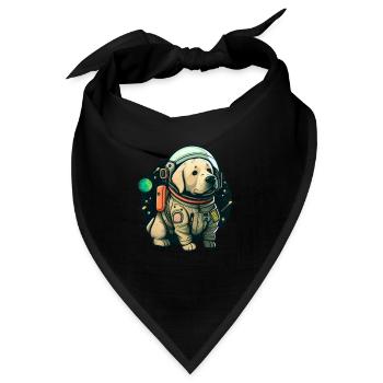 LabbiNaut Labrador Astronauten Hundepapa - Bandana - Schwarz - Vorne