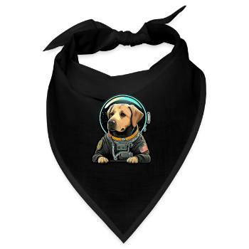 LabbiNaut Labrador Astronauten Hundepapa - Bandana - Schwarz - Vorne