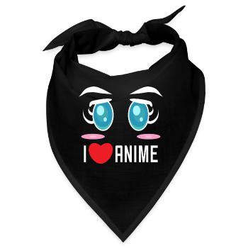 Popkultur Comic zeichentrick Anime Statement Herz - Bandana - Schwarz - Vorne