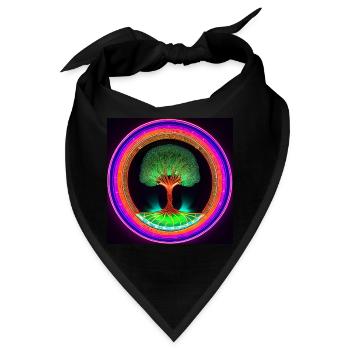 Lebensbaum Anhänger - Bandana - Schwarz - Vorne