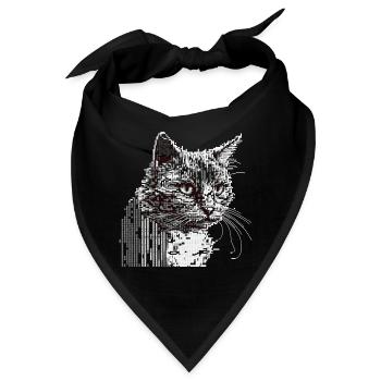 ASCII Cat - Bandana - Schwarz - Vorne