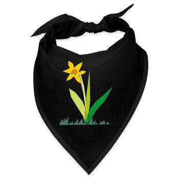 Frühling Blume Narzisse - Bandana - Schwarz - Vorne