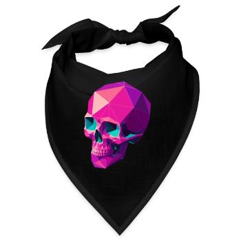 Geometrischer Schädel - Bandana - Schwarz - Vorne
