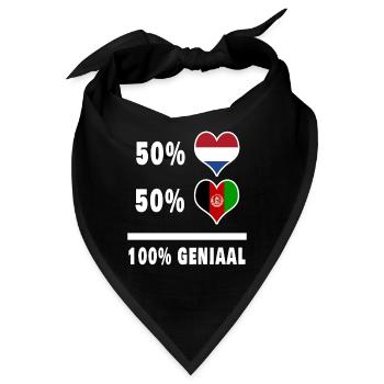 Afghanistan und die Niederlande 100% Genius Flagge - Bandana - Schwarz - Vorne