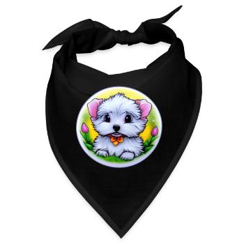 Hund Welpe - Bandana - Schwarz - Vorne